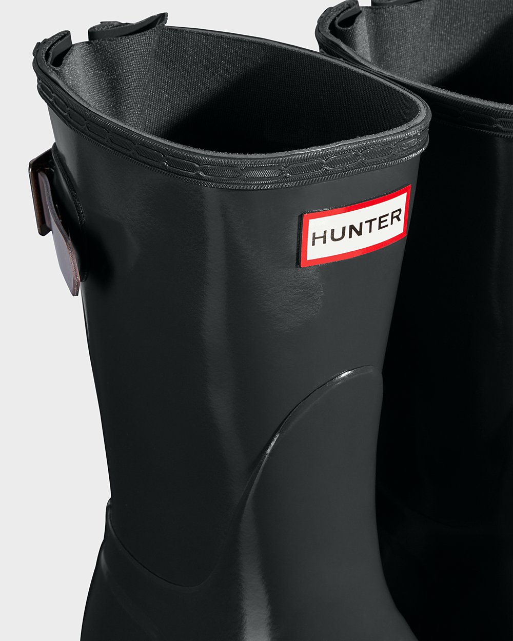 Låga Gummistövlar Dam - Hunter Original Back Adjustable Gloss - Mörk Gröna/Lila - 243968-KJT